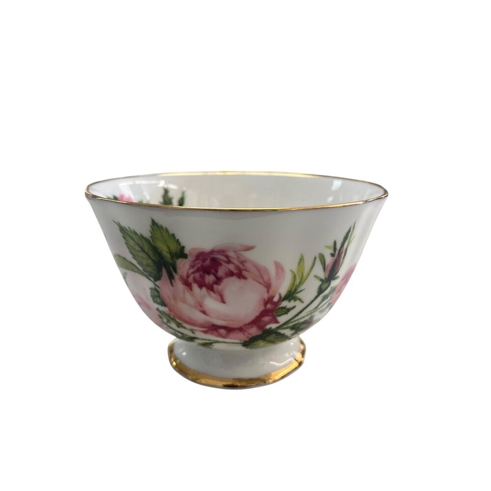 Vintage Avon Floral Bone China Tea Cup & Saucer Set Gold Trim 1991 Honor Society - Picture 3 of 11